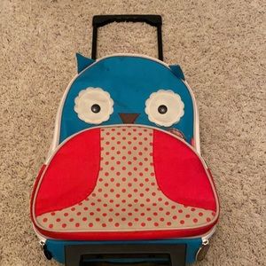 cute children’s owl rolling suitcase